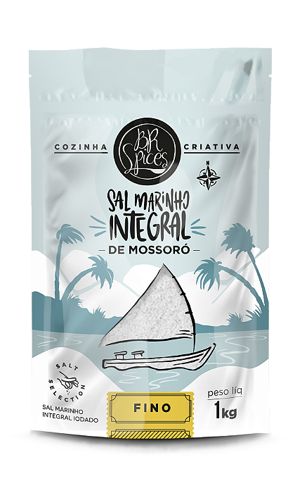 Sal Marinho BR Spices Integral De Mossoró Fino Pouch 1KG
