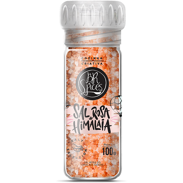 Moedor Sal Rosa Do Himalaia Iodado BR Spices 100G