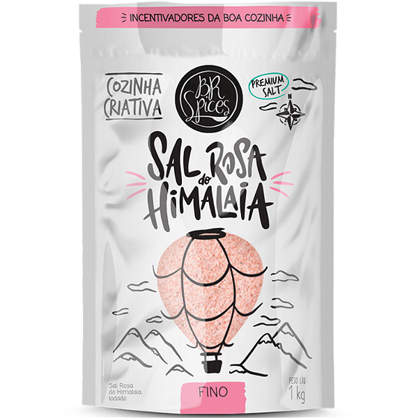 Sal Rosa Do Himalaia Iodado Fino BR Spices Pouch 1KG