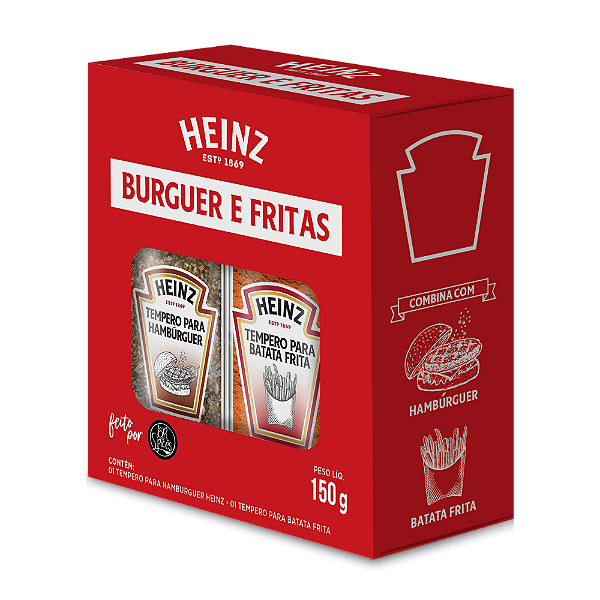 Kit Heinz Com 2 Temperos: Para Hamburguer e Para Batata Frita - Kit 150g