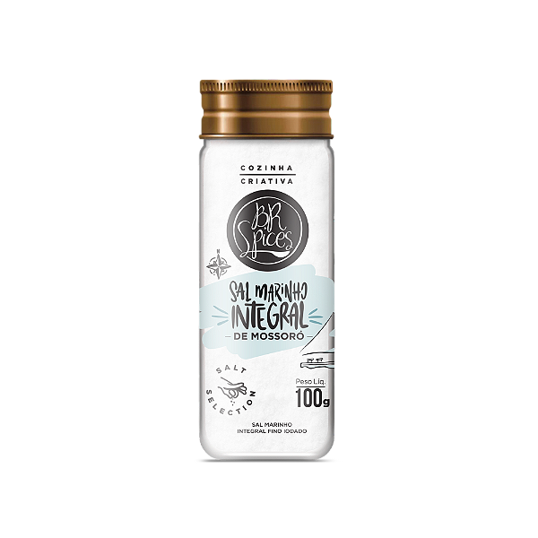 Sal Marinho Integral De Mossoró Fino Br Spices - Frasco Vidro 100G