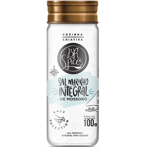 Sal Marinho Integral De Mossoró Fino Br Spices - Frasco Vidro 100G