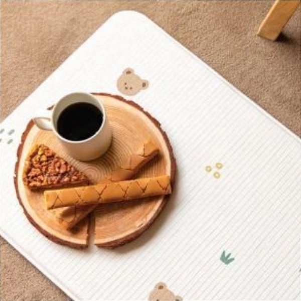 Tapete Multiuso Dupla Face Parklon PVC Premium Cocobear & Sage Beige 80cm x 44cm x 1.2cm