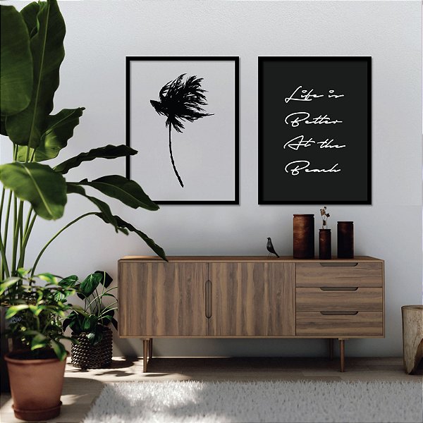 Conjunto 2 Quadros - Life is Better at the Beach