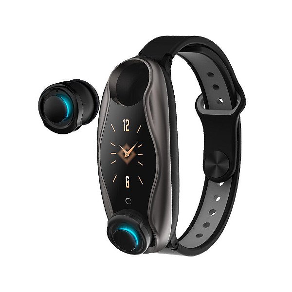 Pulseira Relógio Inteligente + Fone de Ouvido Bluetooth 5.0
