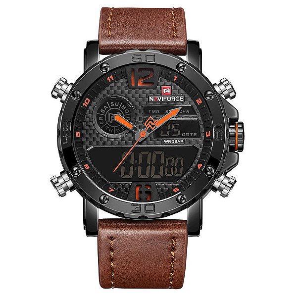 Relógio Masculino Naviforce Pulseira de Couro