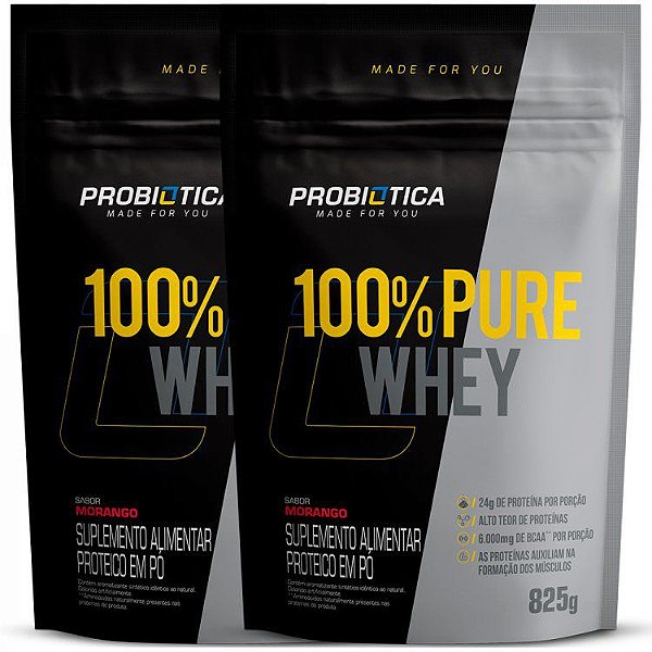 100% Pure Whey - Pacote 1650g (2 x 825g) - Probiótica