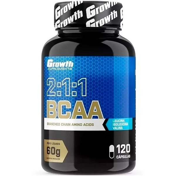 BCAA 2:1:1 - 120 Cápsulas - Growth Supplements