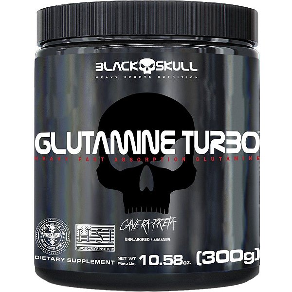 Glutamina Turbo - Pote 300g - Black Skull