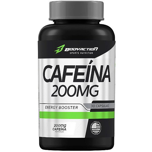 Cafeína (200mg) - 30 Cápsulas - BodyAction