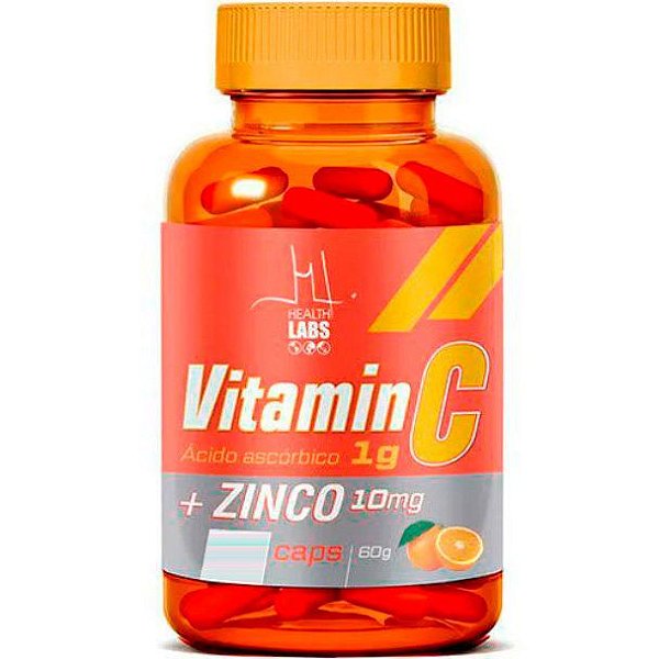 Vitamina C (1000mg) + Zinco (10mg) - 90 Cápsulas - Health Labs