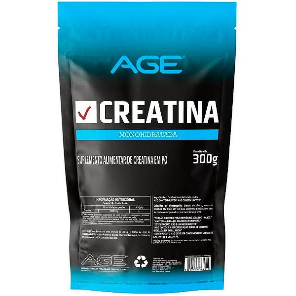 Creatina Pura Monohidratada - Pacote 300g - Nutrilatina AGE