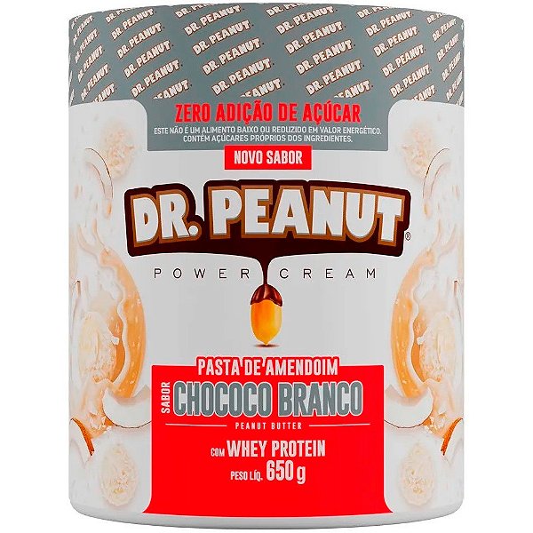 Pasta de Amendoim com Whey Isolado (Sabor Chocolate Branco com Coco / Rafaello) - 650g - Dr. Peanut