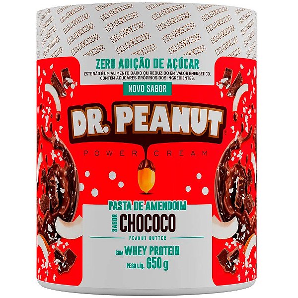 Pasta de Amendoim com Whey Isolado (Sabor Chocolate com Coco / Prestígio) - 650g - Dr. Peanut