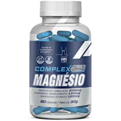 Complex Magnésio (3 em 1) - 60 Cápsulas - Health Labs