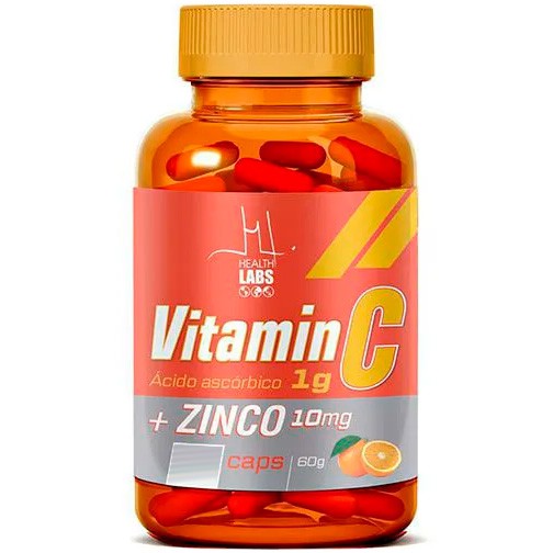 Vitamina C (1000mg) + Zinco (10mg) - 60 Cápsulas - Health Labs