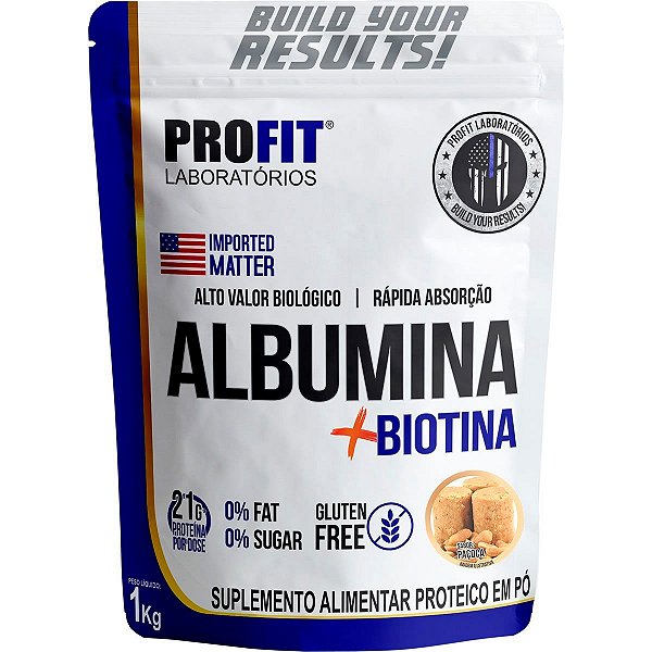 Albumina Pura + Biotina - 1000g - Profit Labs
