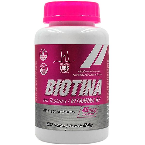 Biotina (Vitamina B7) - 60 Tabletes - Health Labs
