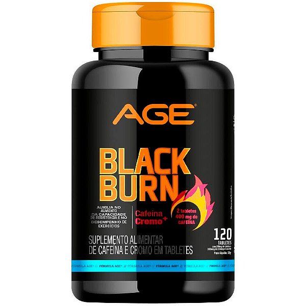 Black Burn (Cafeína + Cromo) - 120 Tabletes - Nutrilatina AGE