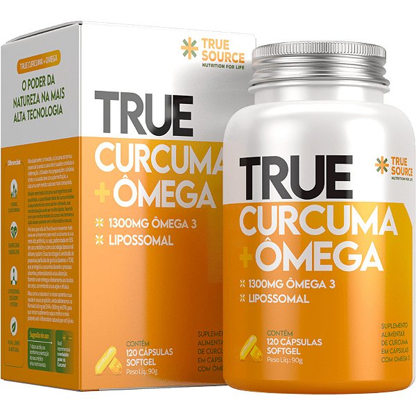 True Cúrcuma + Ômega 3 (Lipossomal) - 120 Cápsulas - True Source