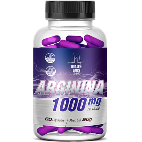 Arginina (1000mg) - Vaso Dilatador - (60 Cápsulas) - Health Labs