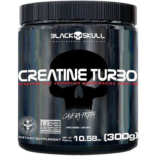 Creatina Turbo - Pote 300g - Black Skull