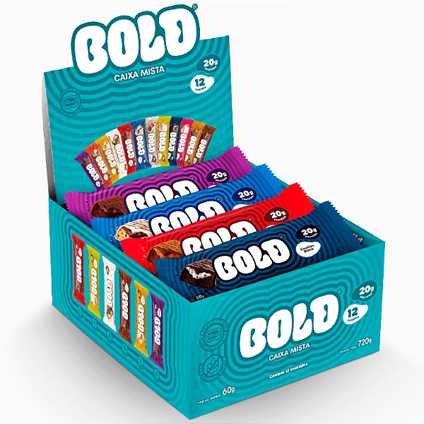 Bold Bar Protein (Caixa Mista 12 Sabores) - (12un x 60g cada) - (720g) - Bold Snacks