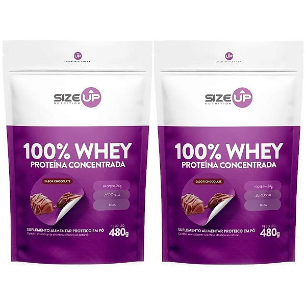 Kit 2x 100% Whey (Proteína Concentrada) - (2x 480g) - Size Up Nutrition