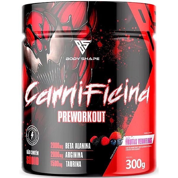 Carnificina Pré Treino - 300g - Body Shape (Arginina / Cafeína / Beta Alanina)