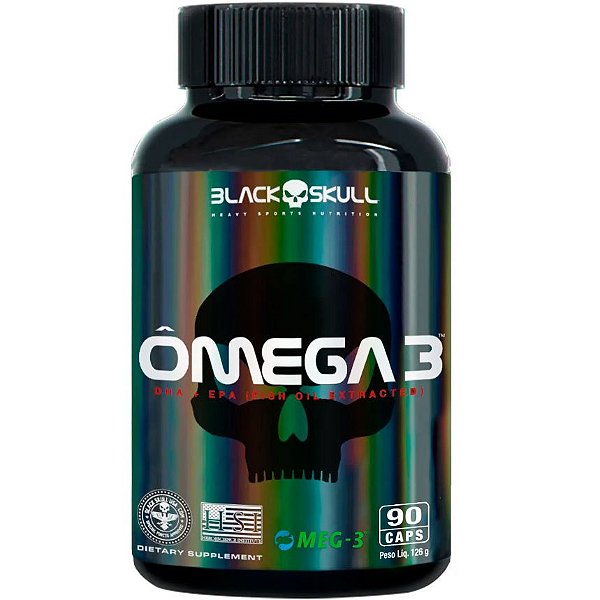 Ômega 3 - 1626mg - MEG3 - 90 Cápsulas - Black Skull