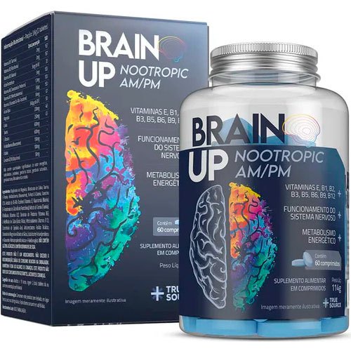 Nootrópico Brain Up Am/Pm - Sem Cafeína - 60 Tabletes - True Source