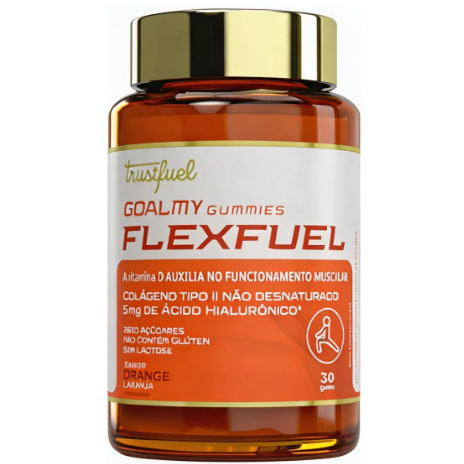 Colágeno Tipo II com Ácido Hialurônico - Flexfuel Goalmy - 30 Gomas- Trustfuel