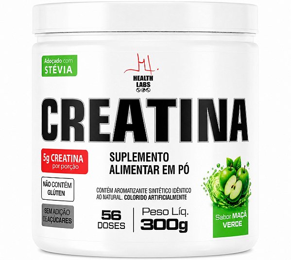 Creatina 100% Pura Saborizada - 300g - Health Labs