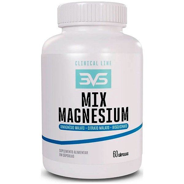 Mix Magnesium - Magnésio 350mg (Dimalato, Bisglicinato e Citrato) - 60 Cápsulas - 3VS Nutrition