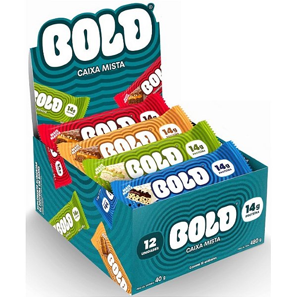 Barra de Proteína Bold 14g (Caixa Mista) - 5 Sabores - (12un x 40g cada - 480g) - Bold Snacks