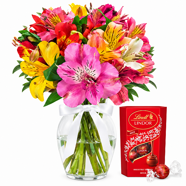Mix de Astromélias Coloridas & Lindt 37g