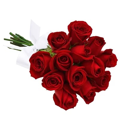 Buquê de 12 Rosas Vermelhas Minimalistas