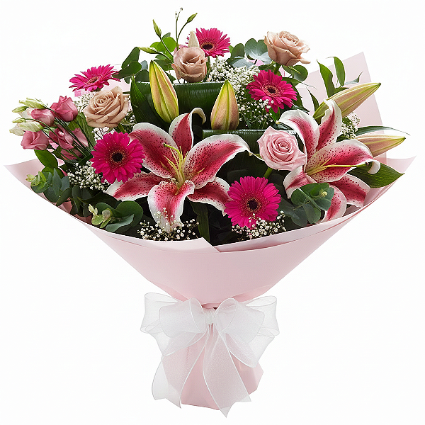 Luxuoso Buquê de Lírios Com Flores Nobres