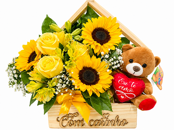 Encanto Solar: Girassóis, Rosas & Pelúcia