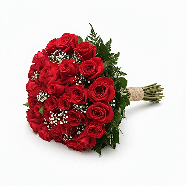 Buquê Tradicional de 24 Rosas Vermelhas Colombianas