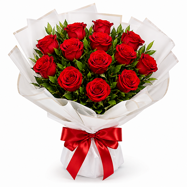 Buquê de rosas Premium - 12 unidades