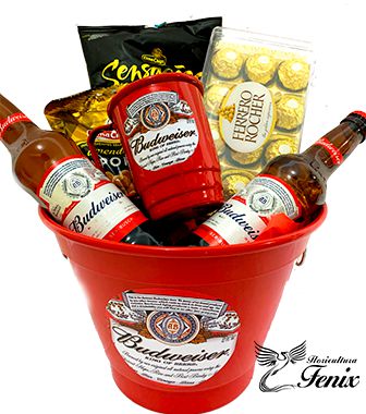 Balde Grande de Cerveja Budweiser com Ferrero Rocher 150g