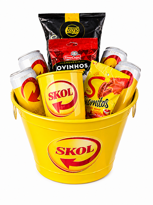 Balde de Cerveja Skol com Petiscos