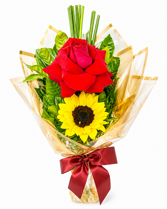 Duo de Girassol e Rosa Premium