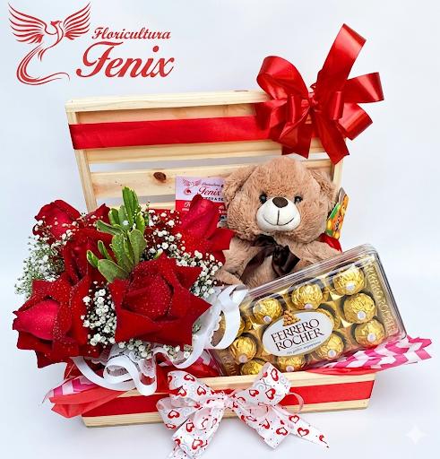 Baú Romantico de Rosas com Ferrero Rocher