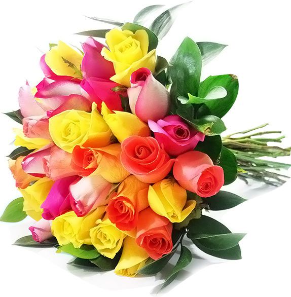 Buquê Amizade com 30 Rosas Coloridas