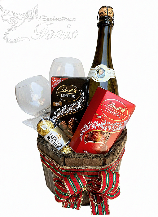 "Kit Elegância Vinho & Chocolates"