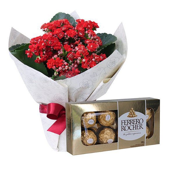 Flor da Fortuna Vermelha com Ferrero Rocher