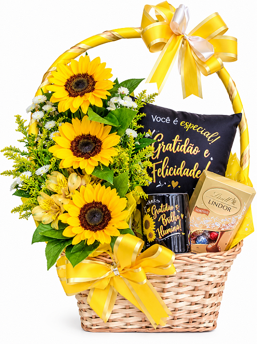 Cesta Flores do Sol & Lindt 200g
