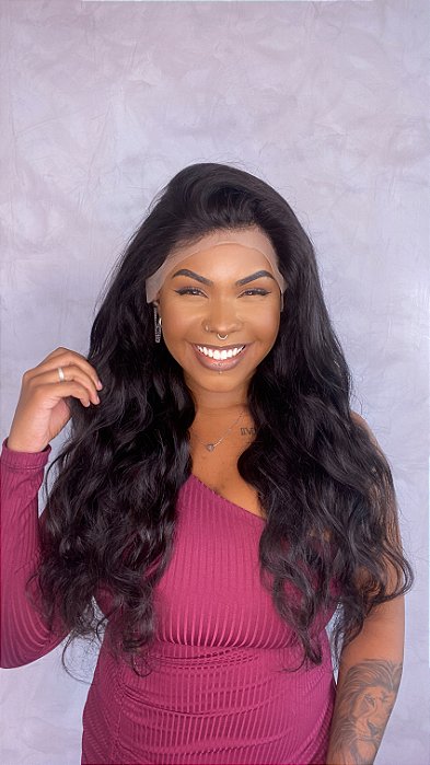 Peruca Lace Front Cabelo Humano Carina caimento frontal